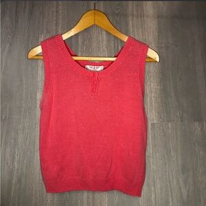 American Weekend Coral Knit Sweater‎ Vest Size Medium